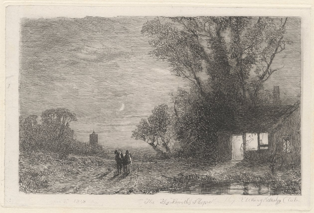 La bottega del fabbro da Thomas Creswick