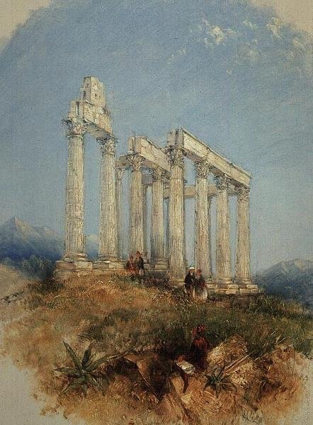 Il Tempio di Giove Olimpio, Atene da Thomas Creswick