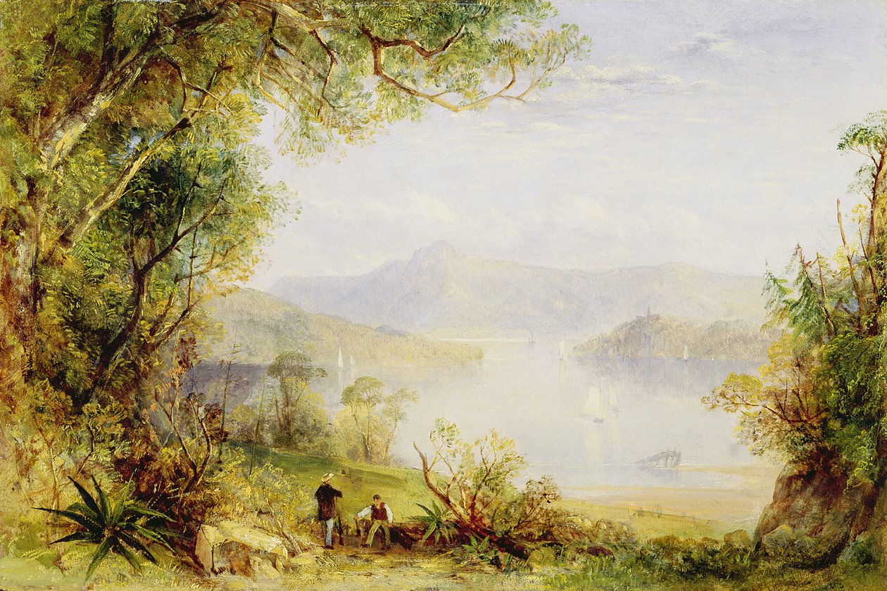 Veduta sul fiume Hudson, c.1840-45 da Thomas Creswick