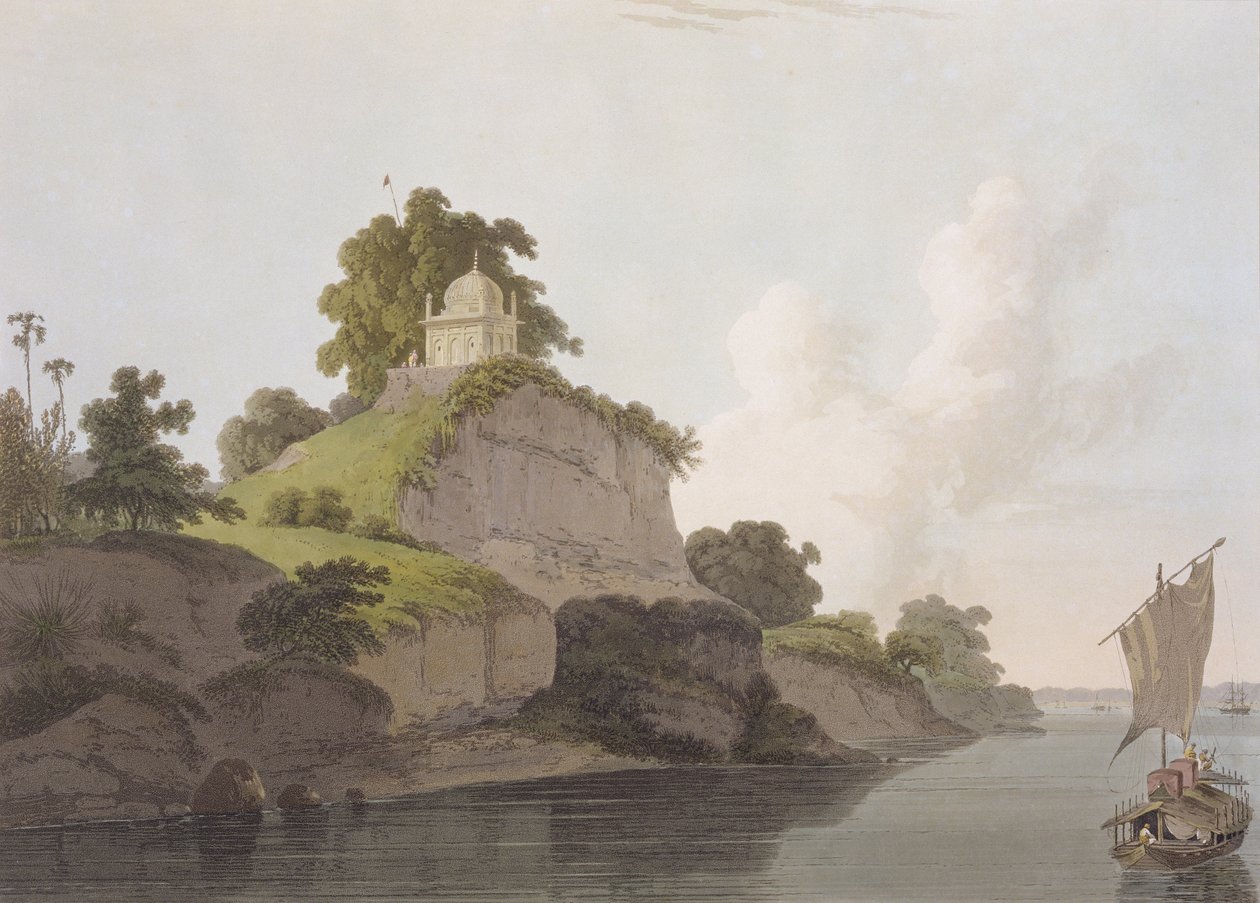 Tempio indù vicino a Currah, sul fiume Gange, da 