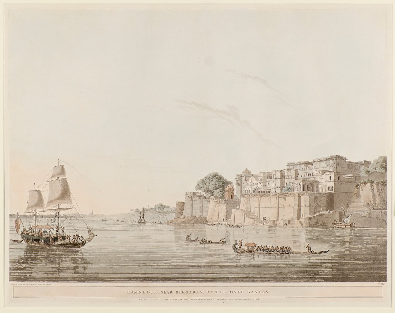 Ramnugur, vicino a Bernares, sul fiume Gange da Thomas Daniell