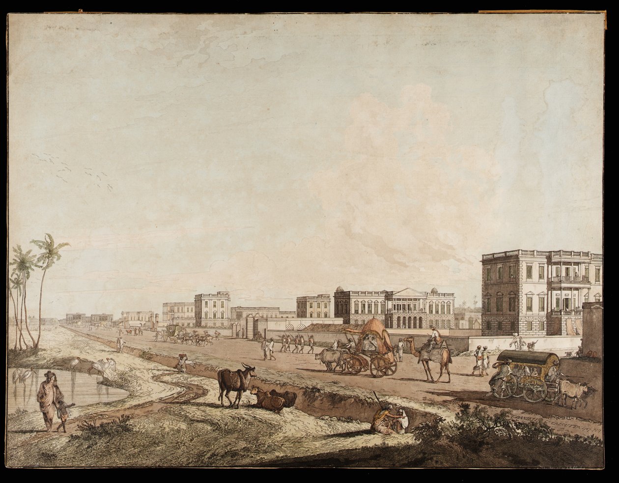 I nuovi edifici a Chouringhee da Vedute di Calcutta, 1787 da Thomas Daniell