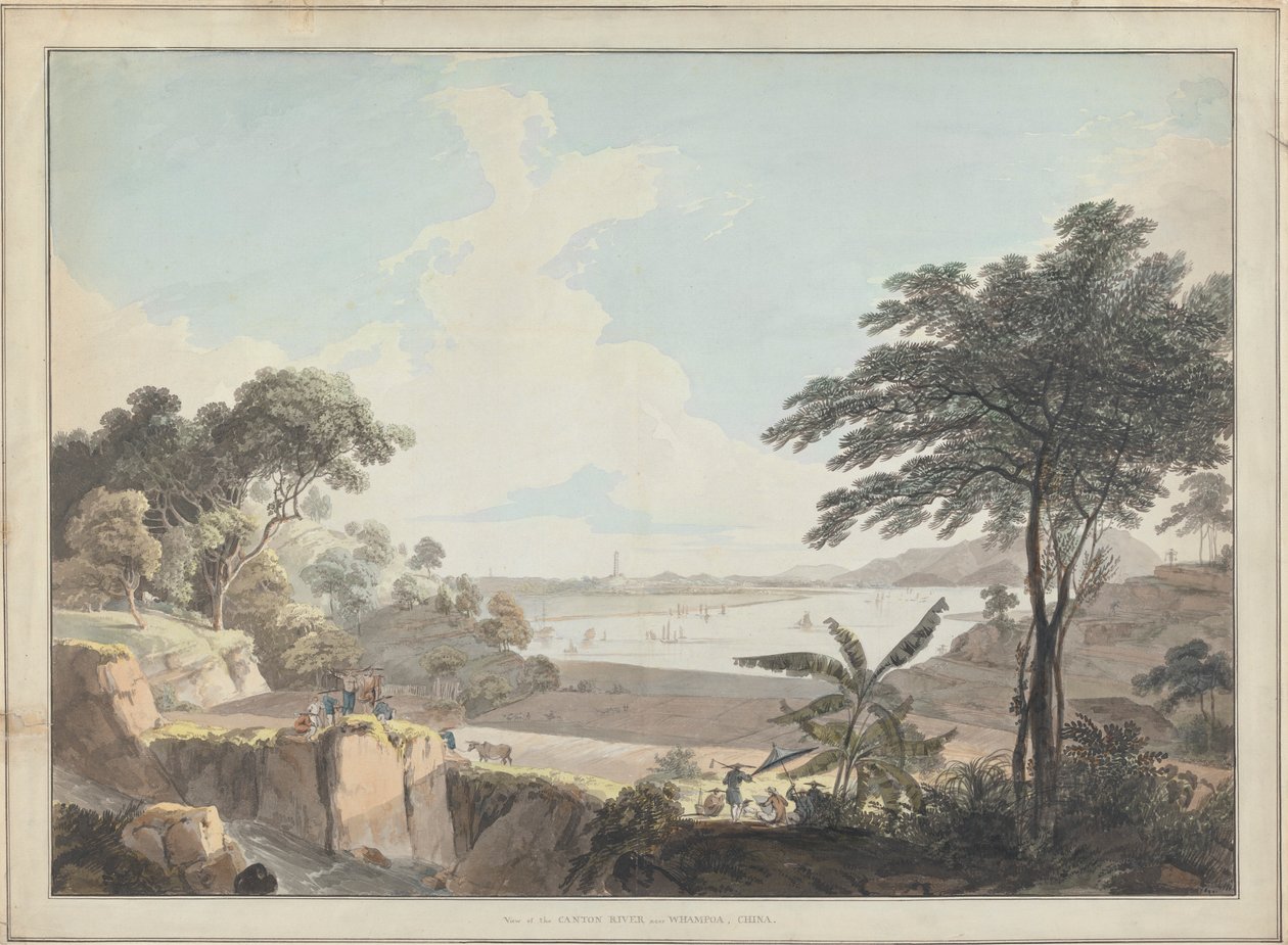 Veduta del fiume Canton, vicino a Whampoa, Cina da Thomas Daniell