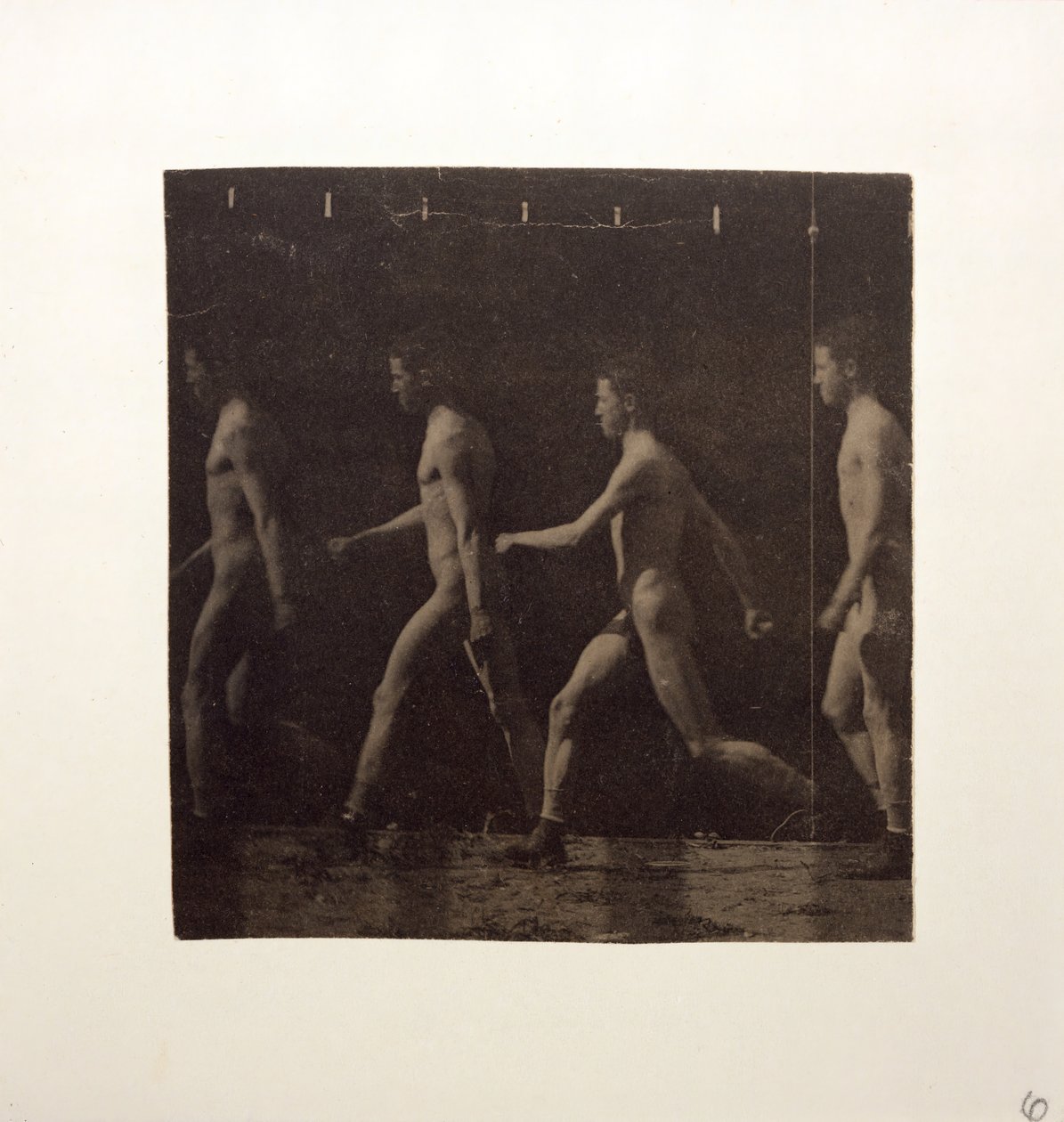 Fotografie della ruota di Marey di modello non identificato, ca. 1884 da Thomas Eakins