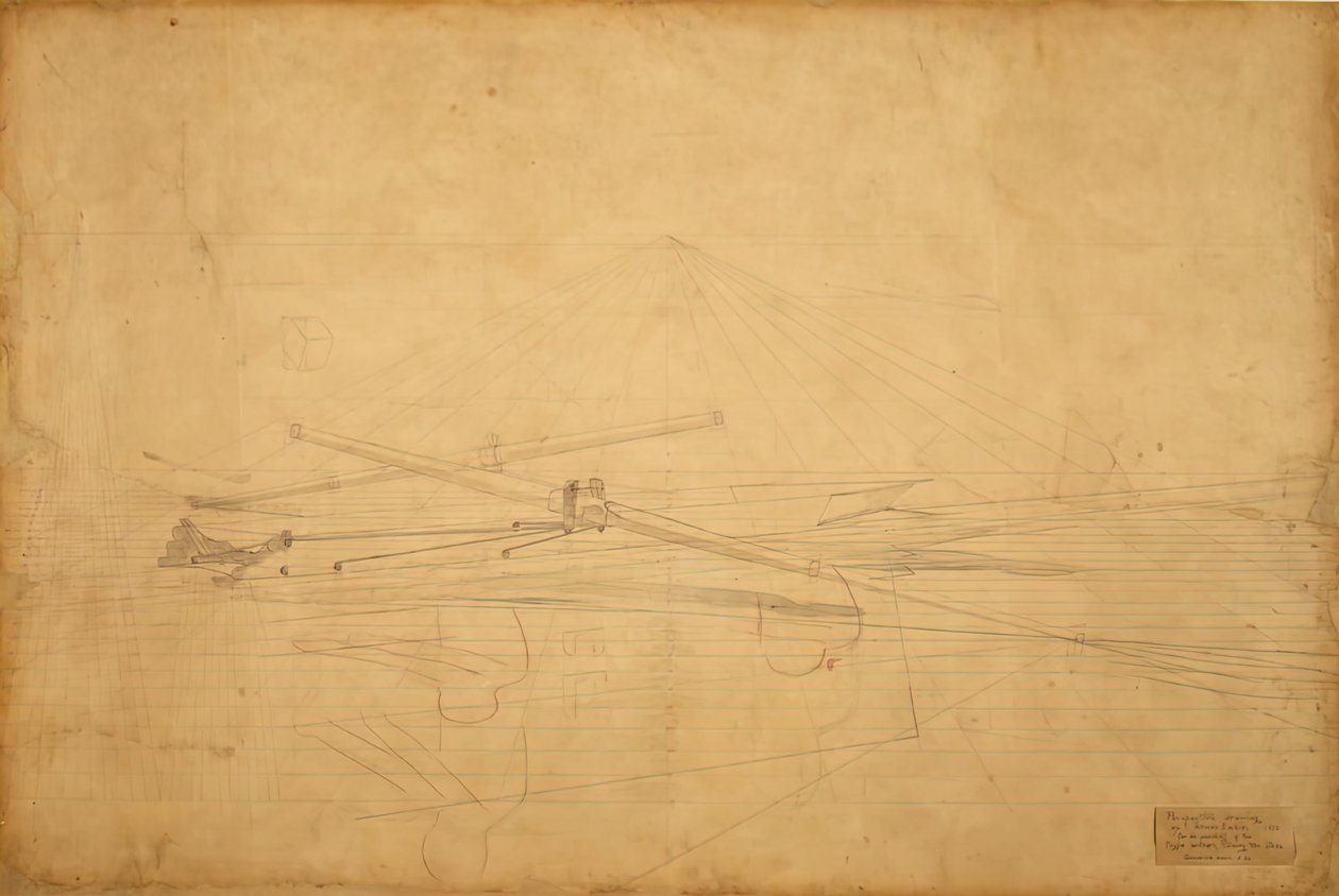 Disegno Prospettico per i Fratelli Biglin che Girano il Palo da Thomas Eakins