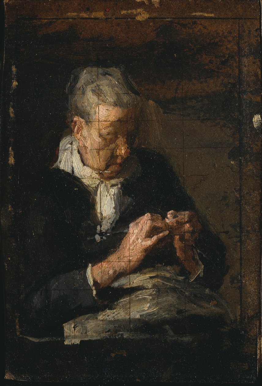 Donna che lavora a maglia da Thomas Eakins