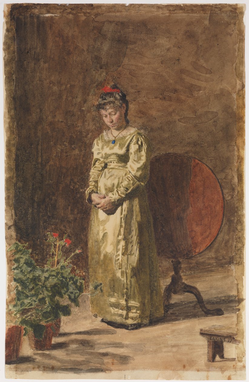 Giovane ragazza in meditazione da Thomas Eakins
