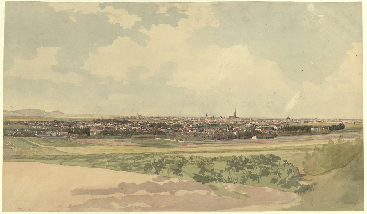 Veduta di Vienna da un punto sopra Meidling da Thomas Ender