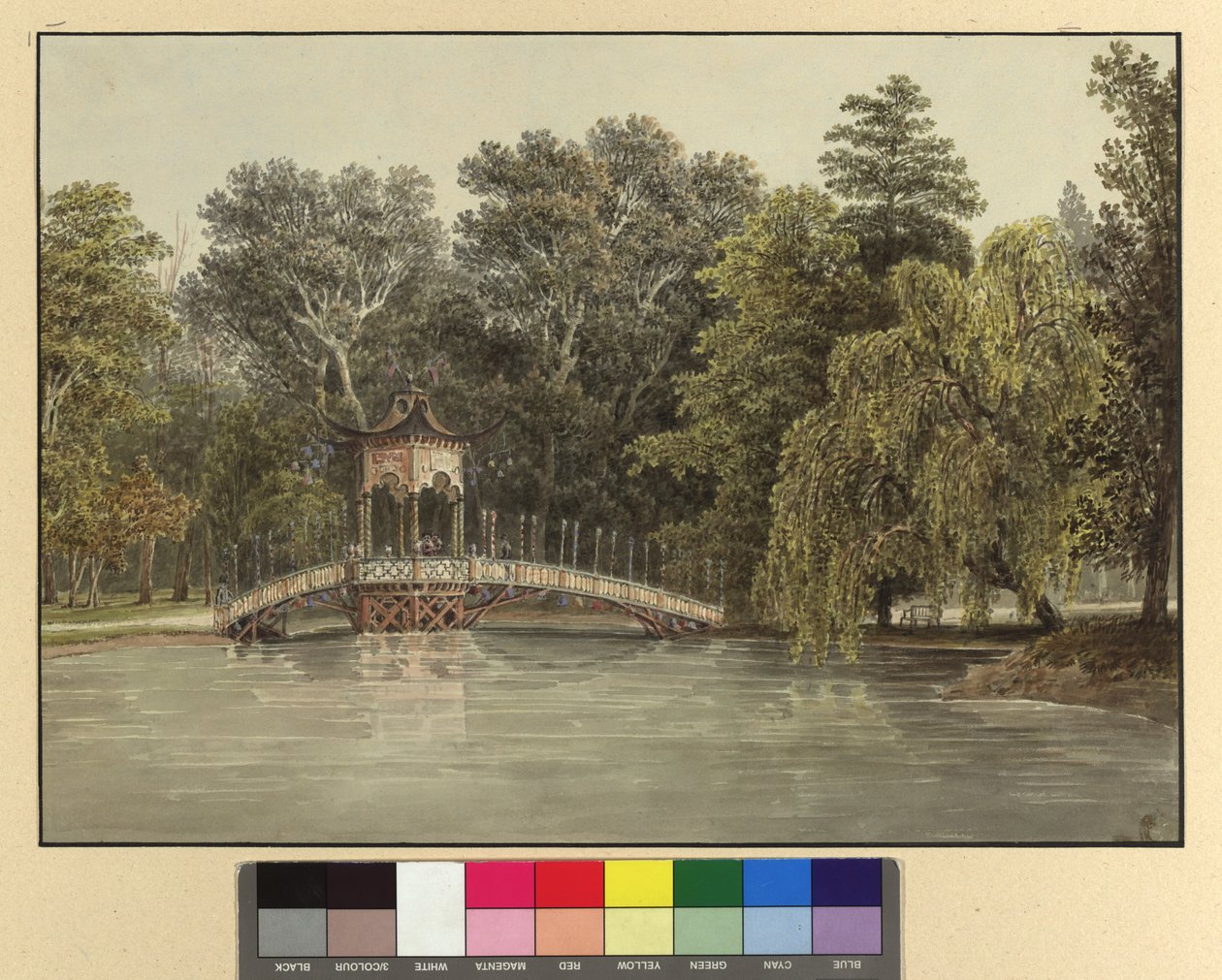 Il ponte cinese nel parco di Laxenburg da Thomas Ender