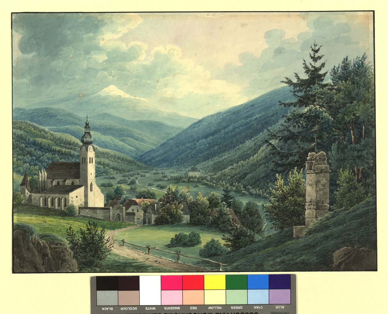 Paesaggio con chiesa da Thomas Ender