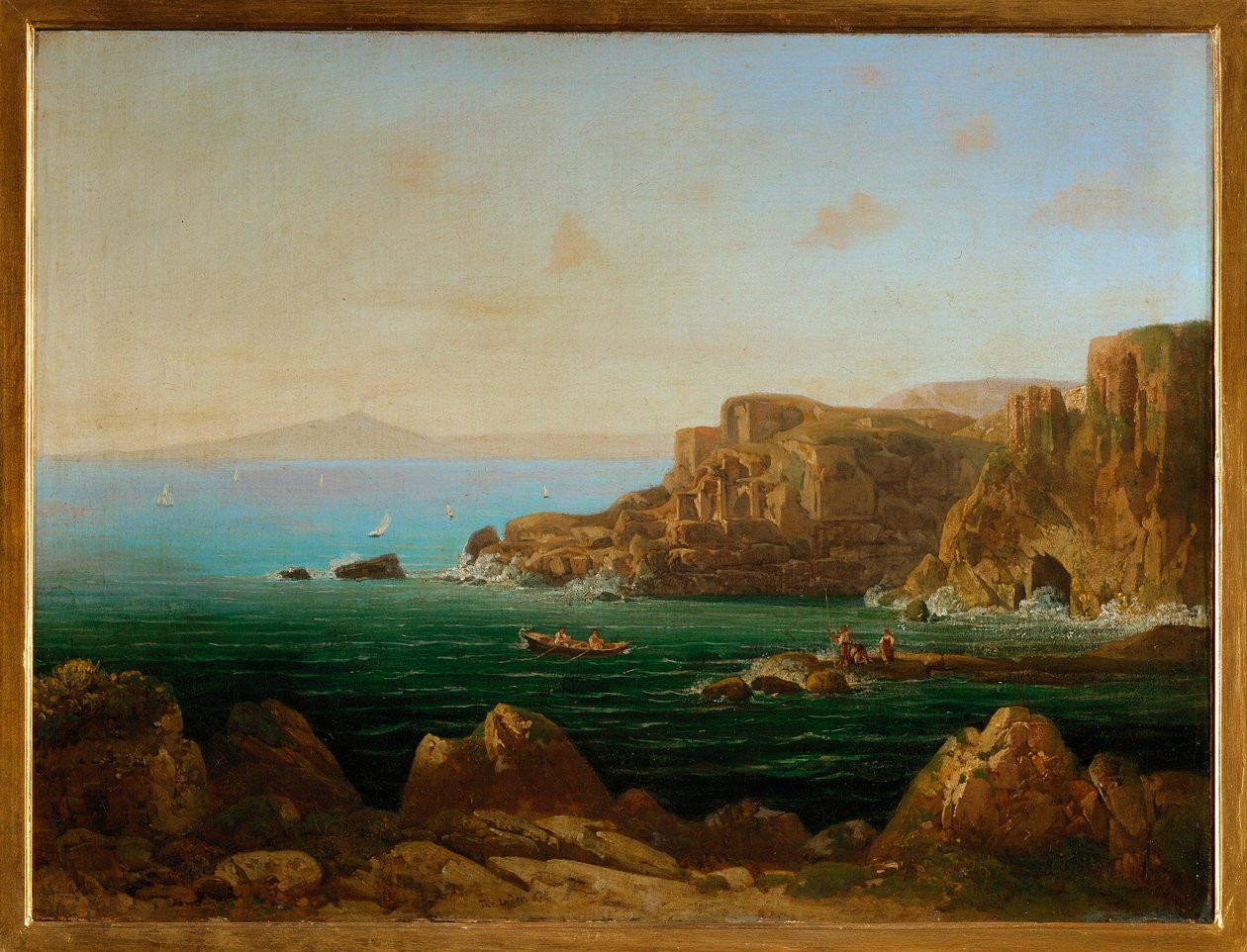 Il Golfo di Sorrento, Italia (dipinto su tela) da Thomas Ender