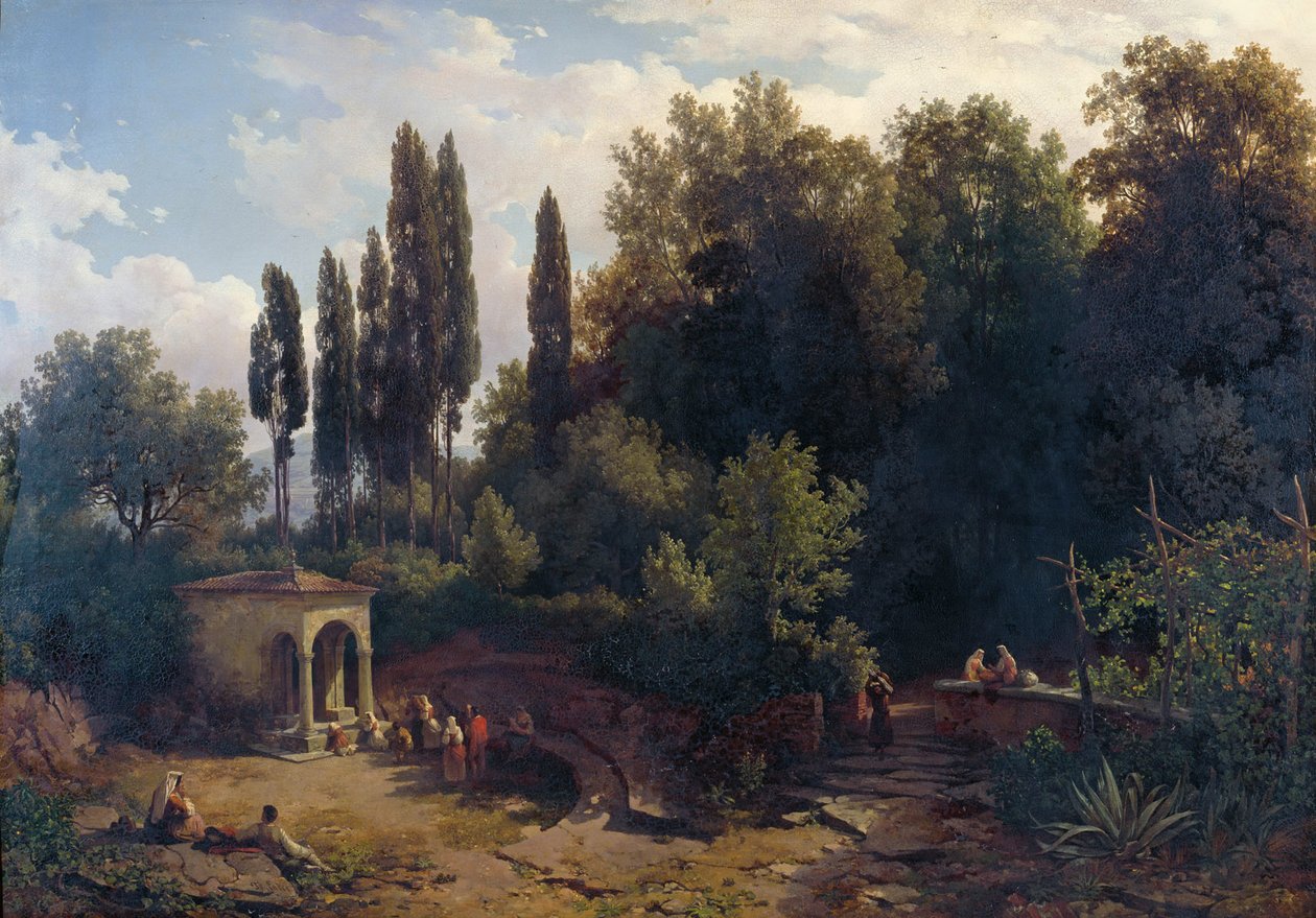 Cappella nel bosco sui monti romani da Thomas Ender