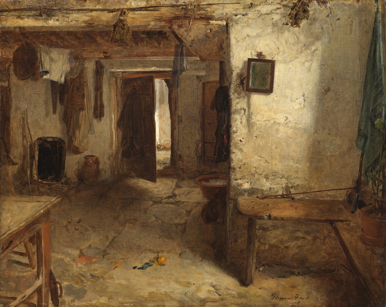 Interno di un cottage delle Highlands occidentali da Thomas Faed