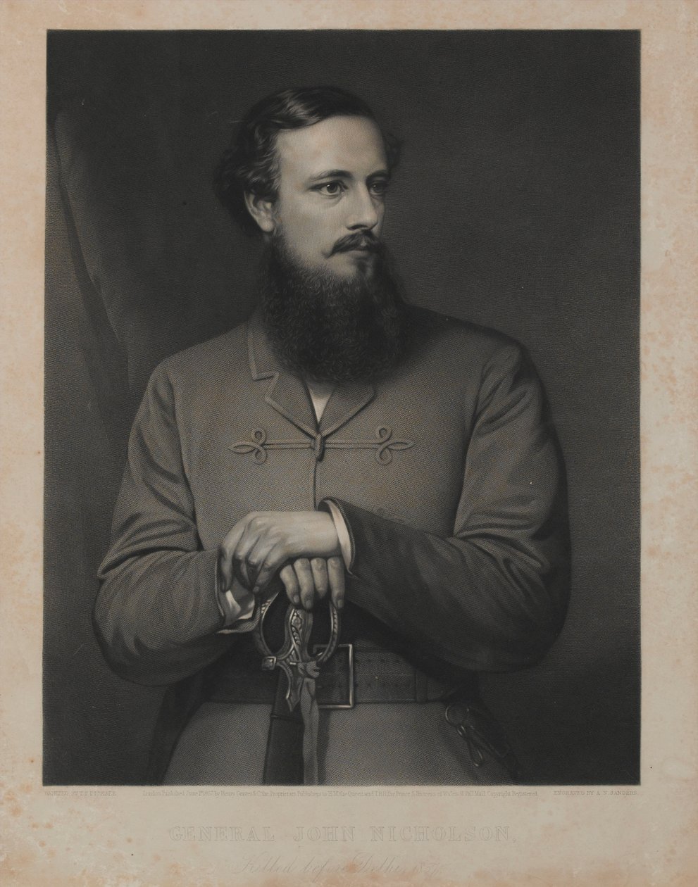 Generale John Nicholson, inciso da A.N. Saunders, pubblicato da Henry Graves und Co., Londra, 1 giugno 1867 da Thomas Francis Dicksee