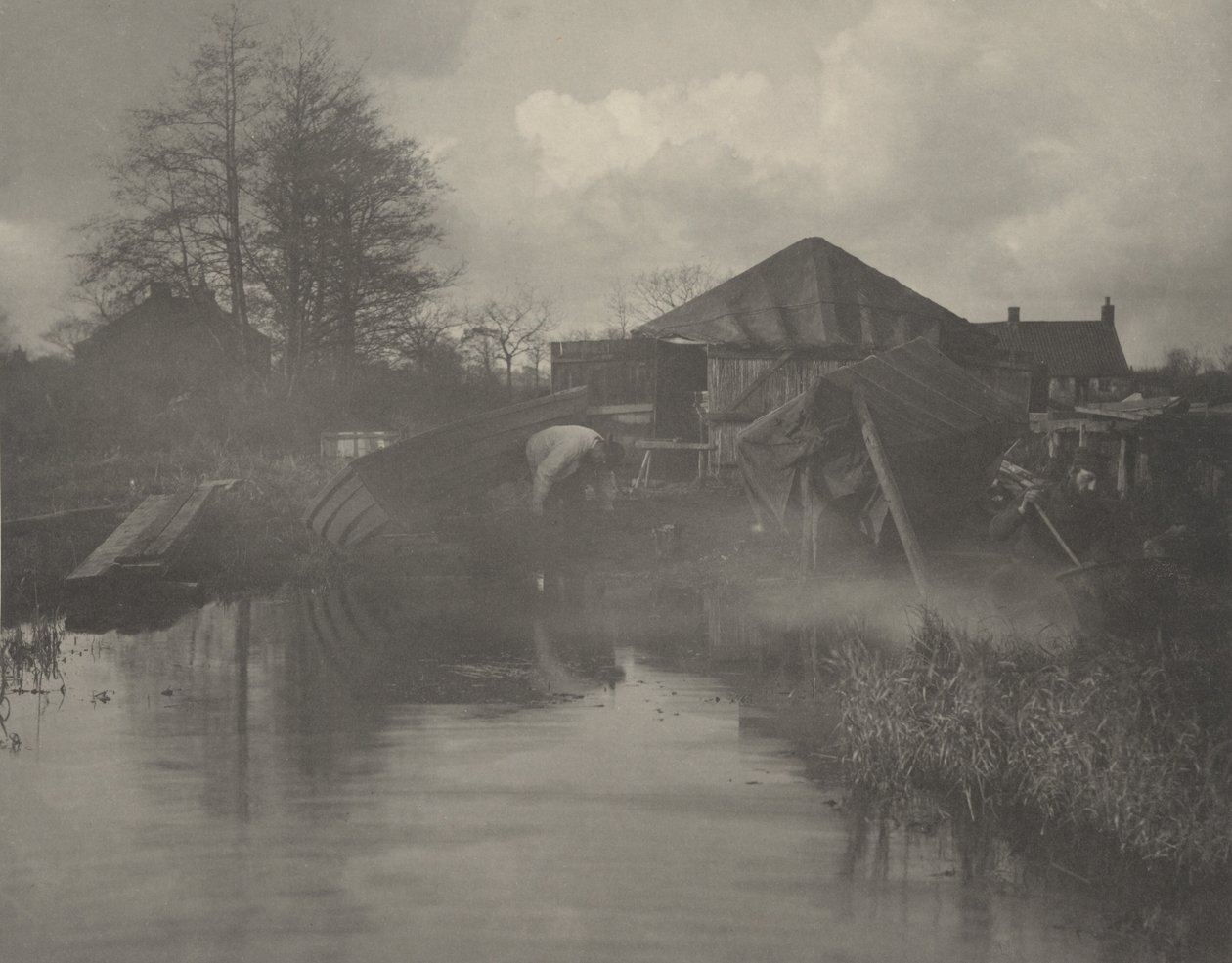 Un cantiere navale di Norfolk, 1886 (foto) da Thomas Frederick Goodall