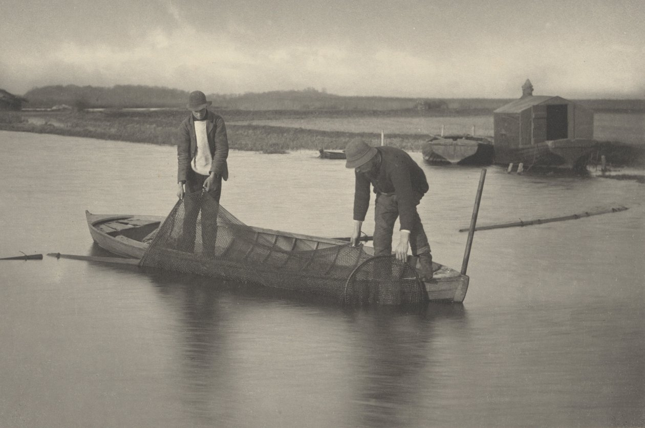 Imbracciare la rete da anguilla, 1886 (foto) da Thomas Frederick Goodall