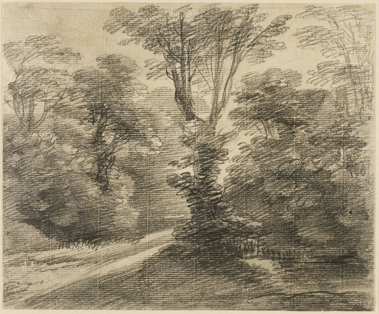 Un sentiero soleggiato attraverso un bosco da Thomas Gainsborough