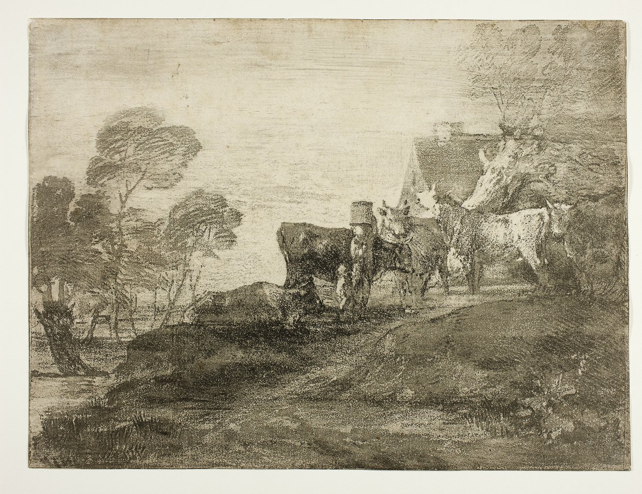 Paesaggio con Bestiame vicino a un Cottage da Thomas Gainsborough