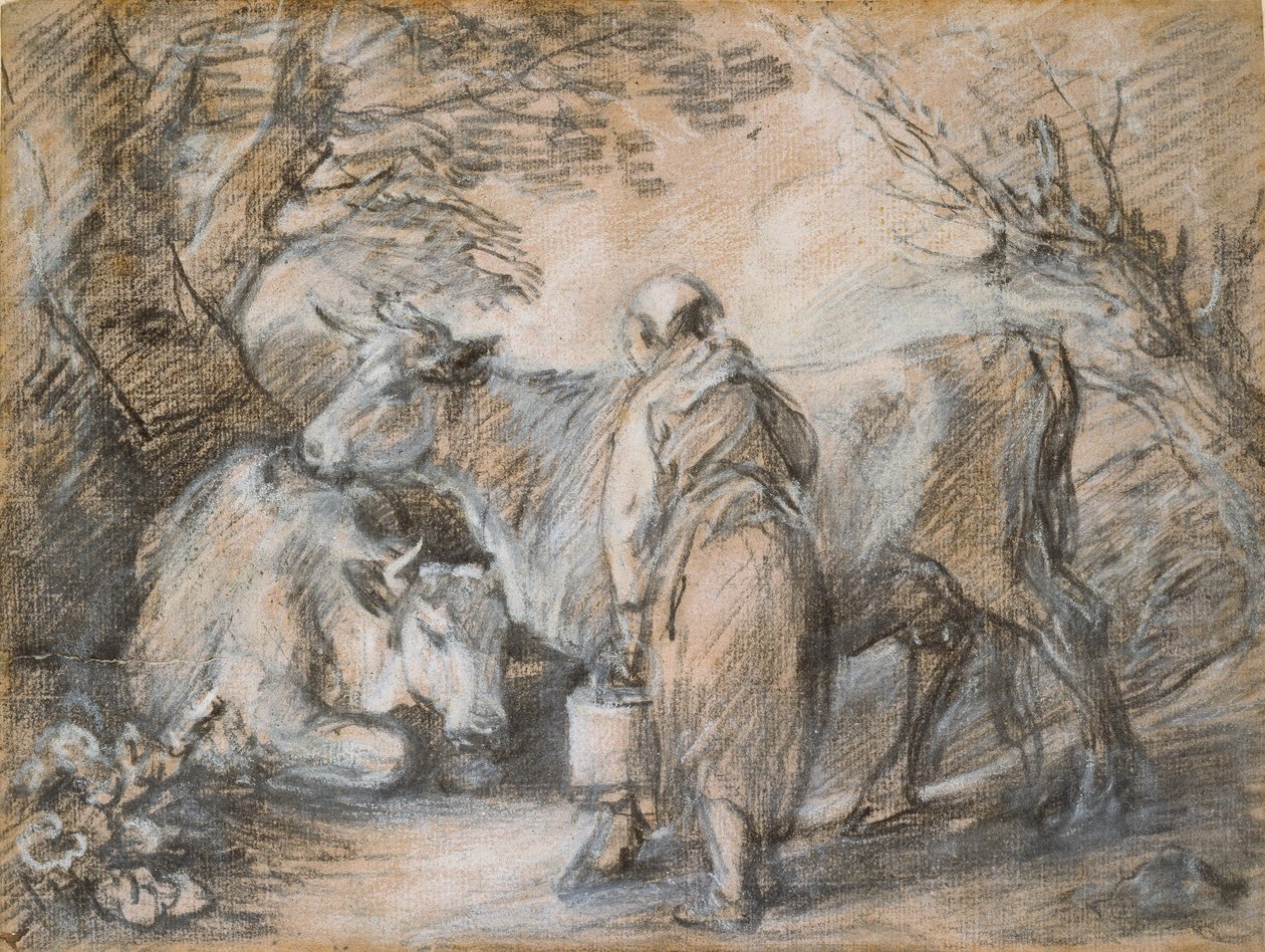 Lattaia con due mucche da Thomas Gainsborough
