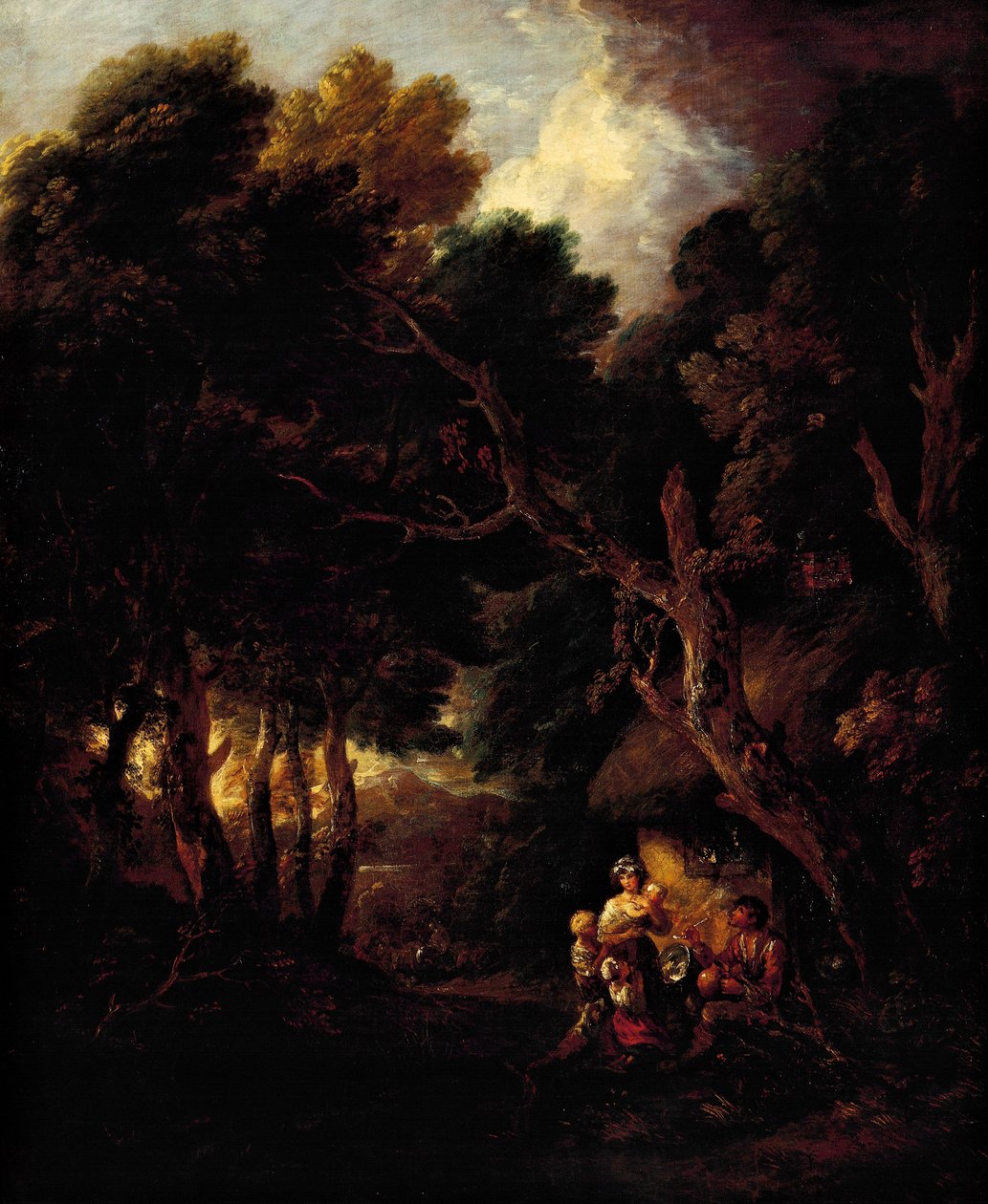 Contadino che fuma la pipa fuori dalla porta della sua capanna da Thomas Gainsborough