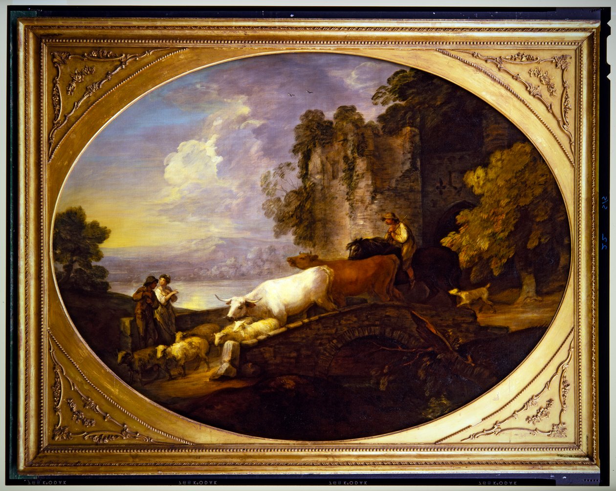 Paesaggio fluviale con amanti rustici da Thomas Gainsborough