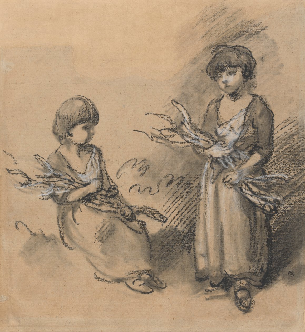 Studi di ragazze che trasportano fascine da Thomas Gainsborough