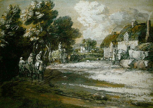 Viaggiatori che attraversano un villaggio da Thomas Gainsborough