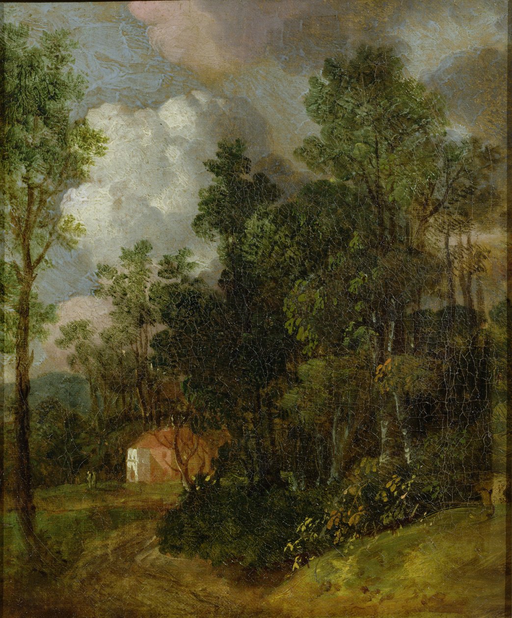 Paesaggio boscoso con casa di campagna e due figure da Thomas Gainsborough