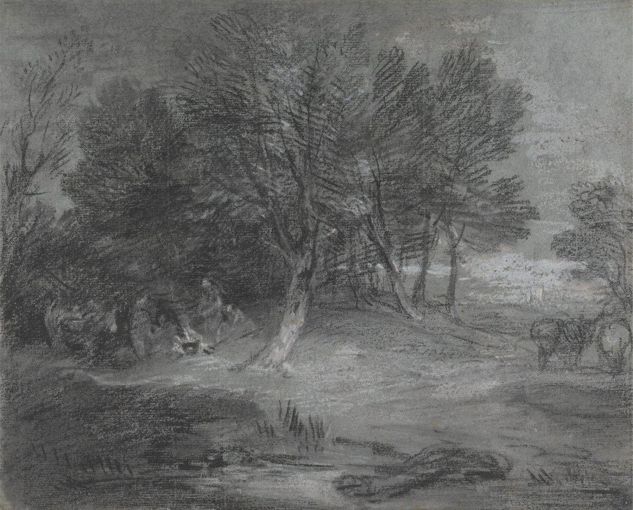 Paesaggio boscoso con accampamento di zingari da Thomas Gainsborough