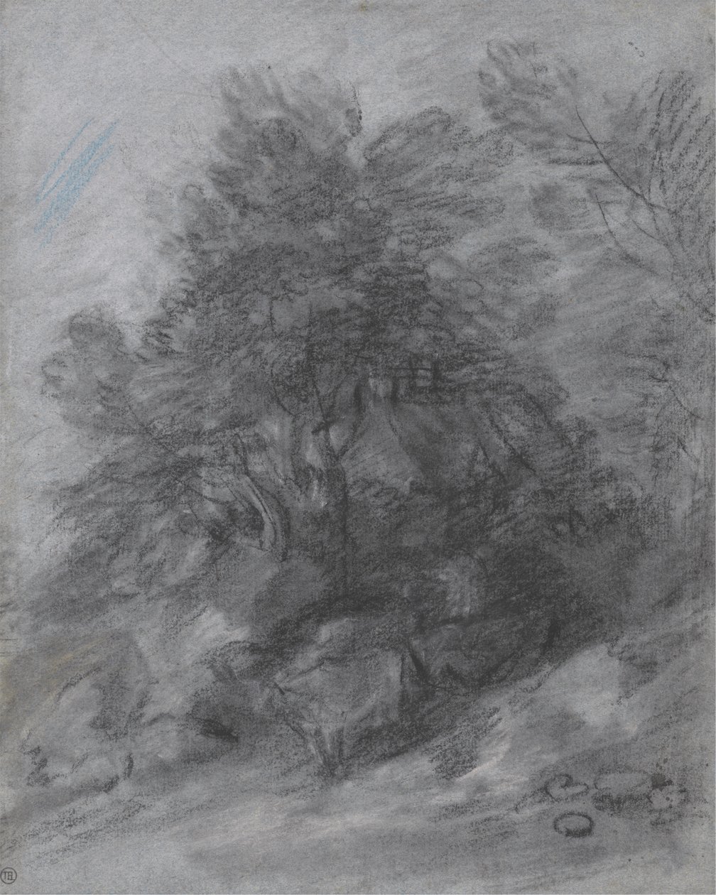 Paesaggio boscoso con pastore, mucche e cottage da Thomas Gainsborough