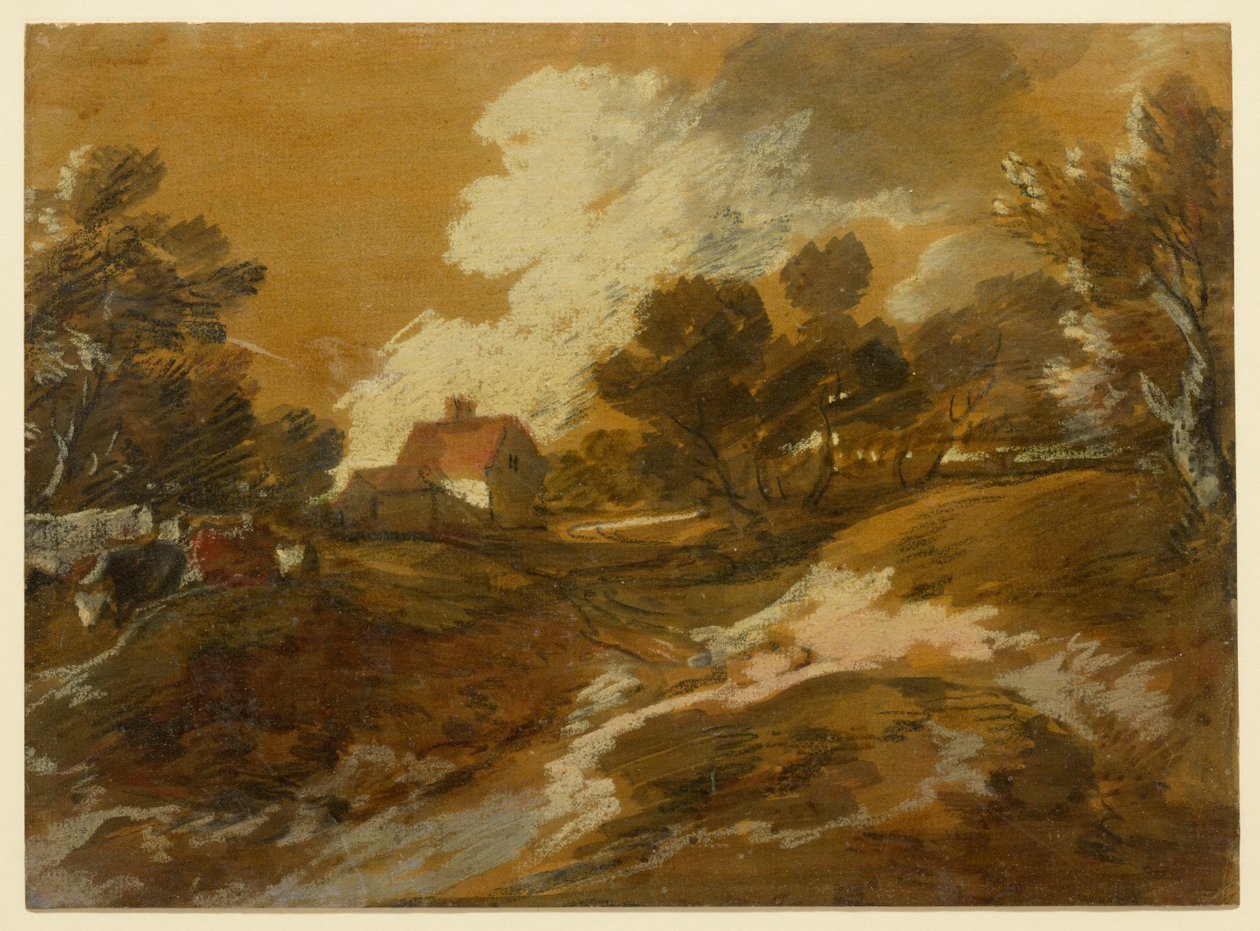 Waldlandschaft mit Hütte und Kühen da Thomas Gainsborough