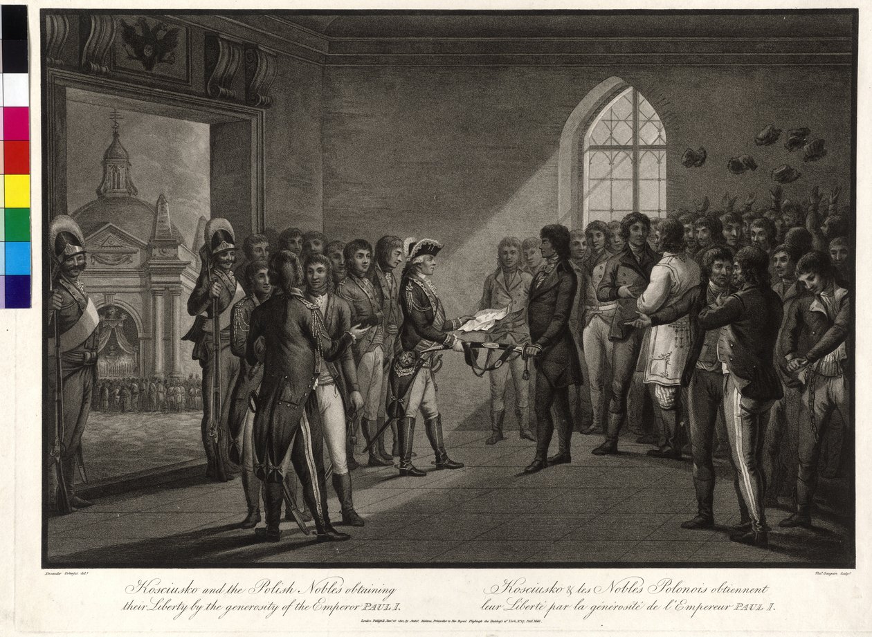 Tadeusz Kosciuszko e gli aristocratici polacchi chiedono allo zar Paolo I la loro libertà da Thomas Gaugain
