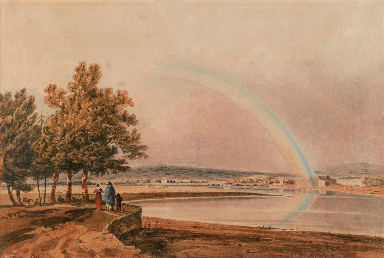 Un arcobaleno sul fiume Exe, nel Devon da Thomas Girtin