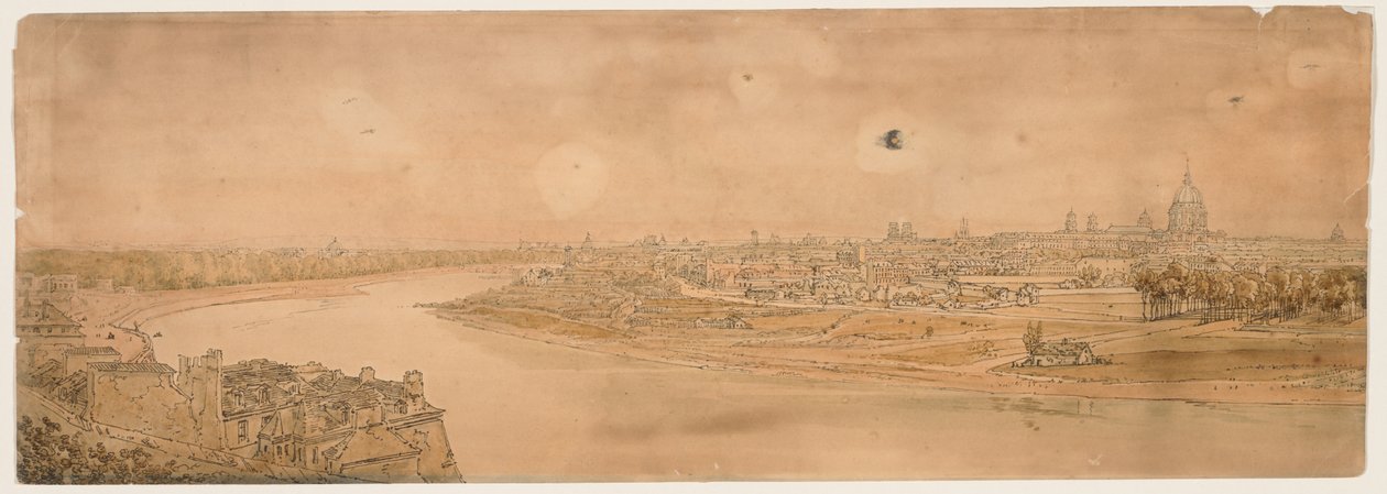 Una selezione di venti delle vedute più pittoresche di Parigi: Una vista generale di Parigi, presa da Chaillot da Thomas Girtin