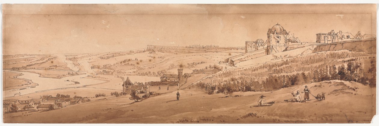 Una selezione di venti delle vedute più pittoresche di Parigi: Vista dalla terrazza del palazzo a St. Germain-en-Laye, l