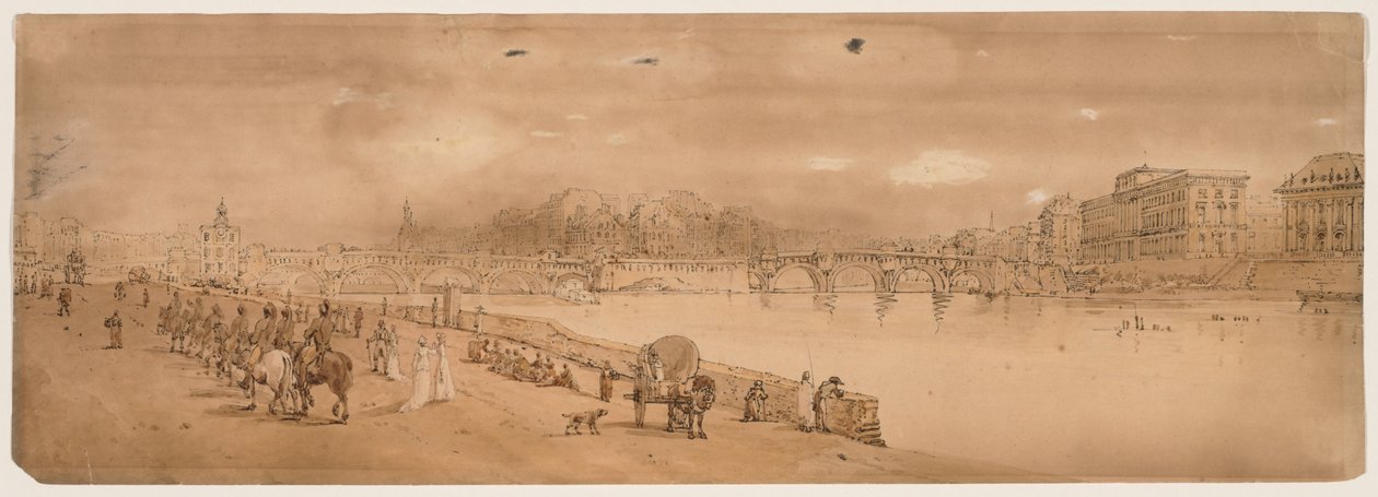 Una selezione di venti delle vedute più pittoresche di Parigi: Vista del Pont Neuf e della Zecca da Thomas Girtin