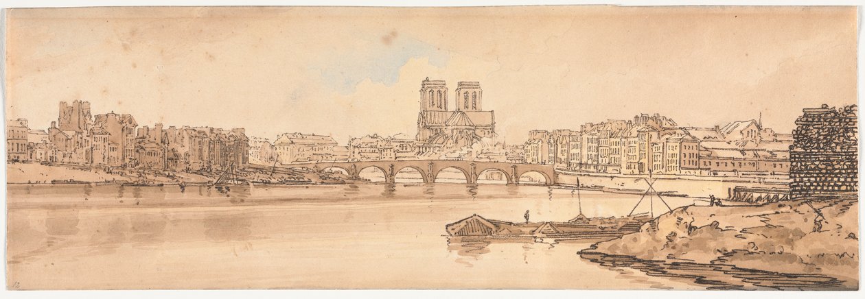 Una selezione di venti delle vedute più pittoresche di Parigi: Vista del Pont de la Tournelle e Notre Dame presa dall