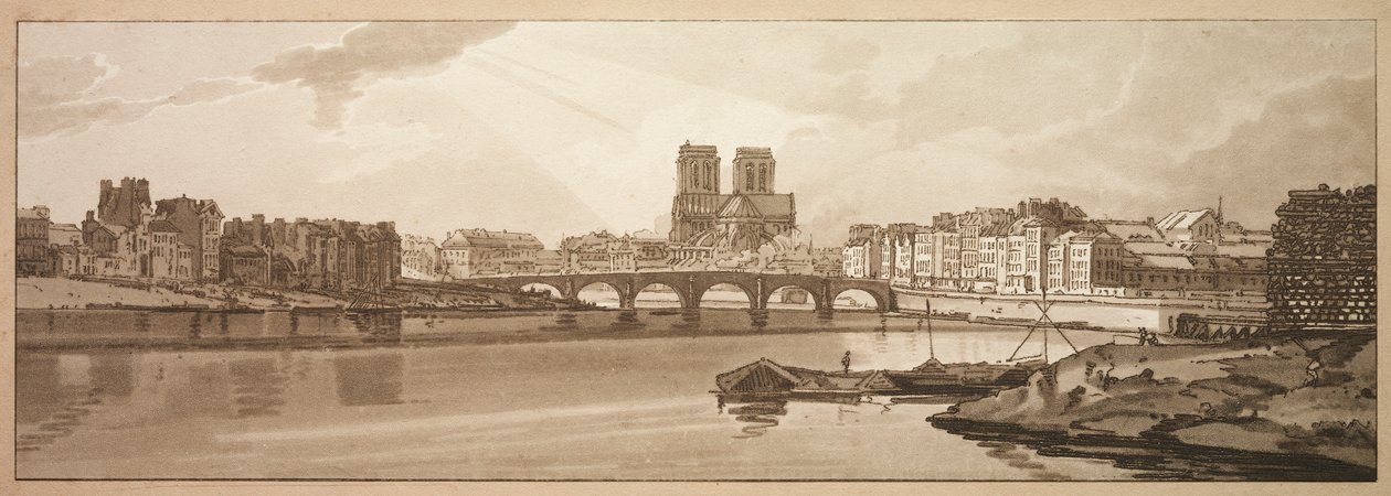 Una selezione di venti delle vedute più pittoresche di Parigi: Vista del Pont de la Tournelle e Notre Dame vista dall