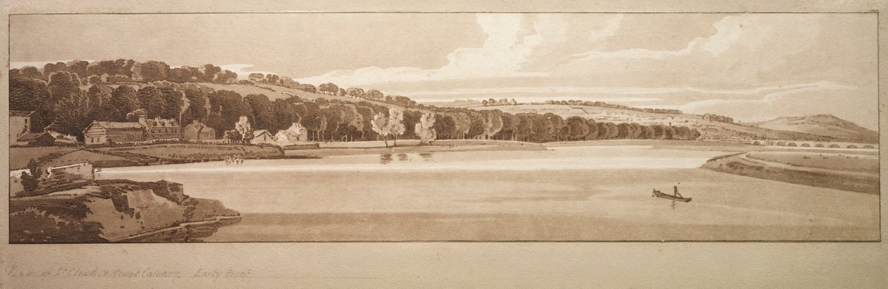 Una selezione di venti delle vedute più pittoresche di Parigi: Vista di St. Cloud, 1802 da Thomas Girtin