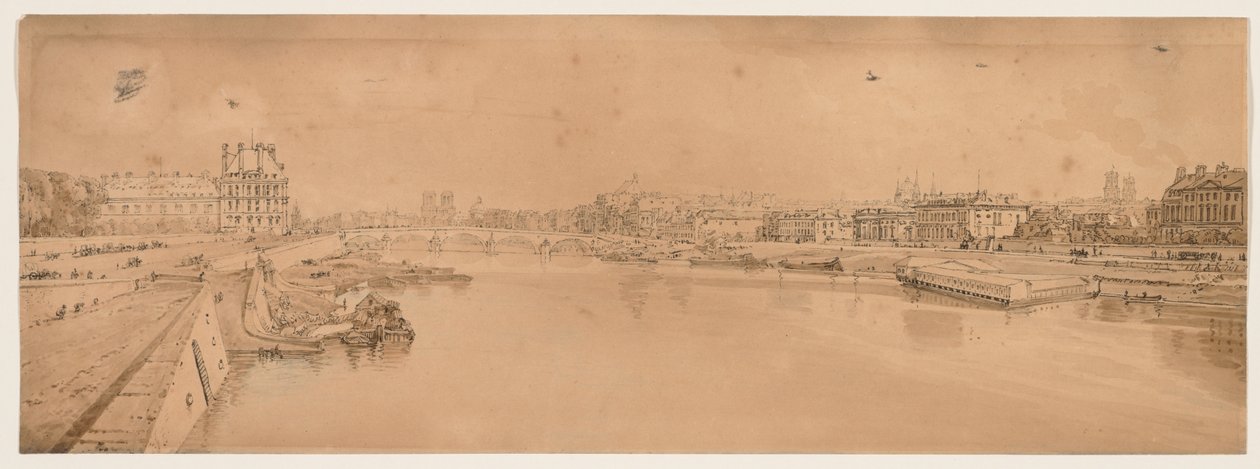 Una Selezione di Venti delle Vedute più Pittoresche di Parigi: Vista delle Tuileries e del Ponte presa dal Pont de la Concorde da Thomas Girtin