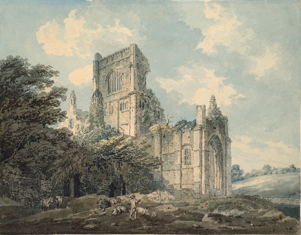 Abbazia di Kirkstall, Yorkshire, c. 1790-1802 da Thomas Girtin
