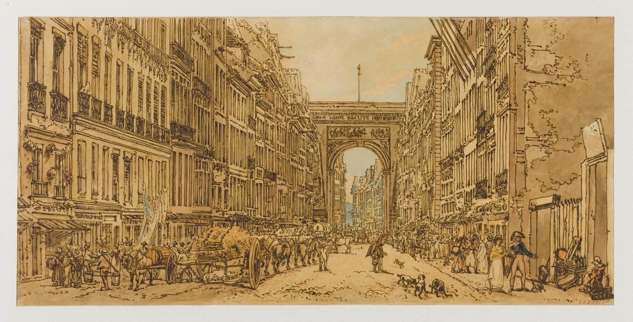 Il Faubourg e la porta Saint-Denis, 1801-1802. 10° e 12° arrondissement da Thomas Girtin