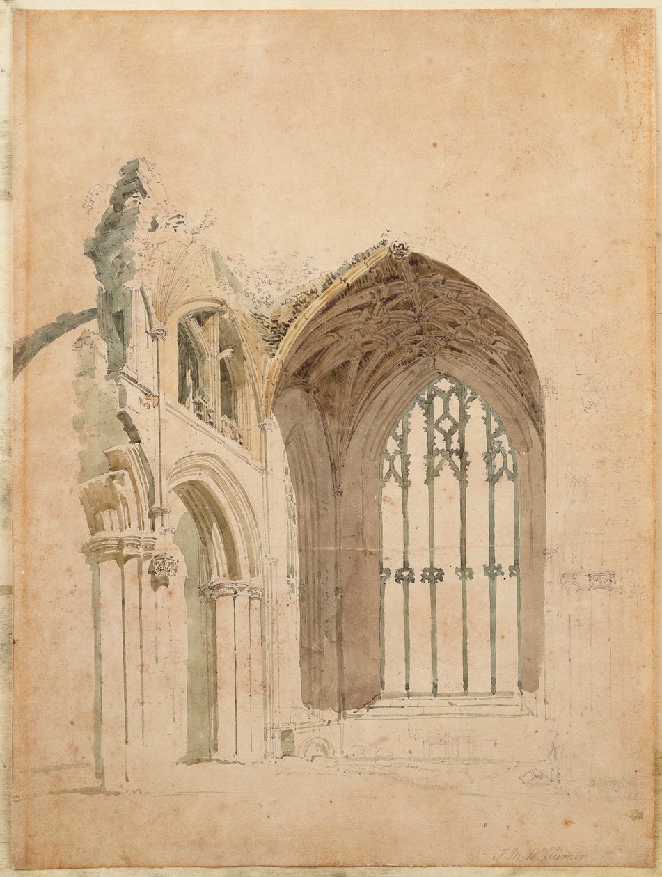 Abbazia di Melrose: La finestra orientale, c.1770s da Thomas Girtin