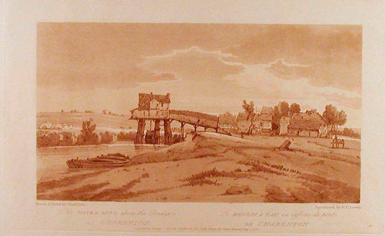 Die Wassermühle über der Brücke bei Charenton da Thomas Girtin