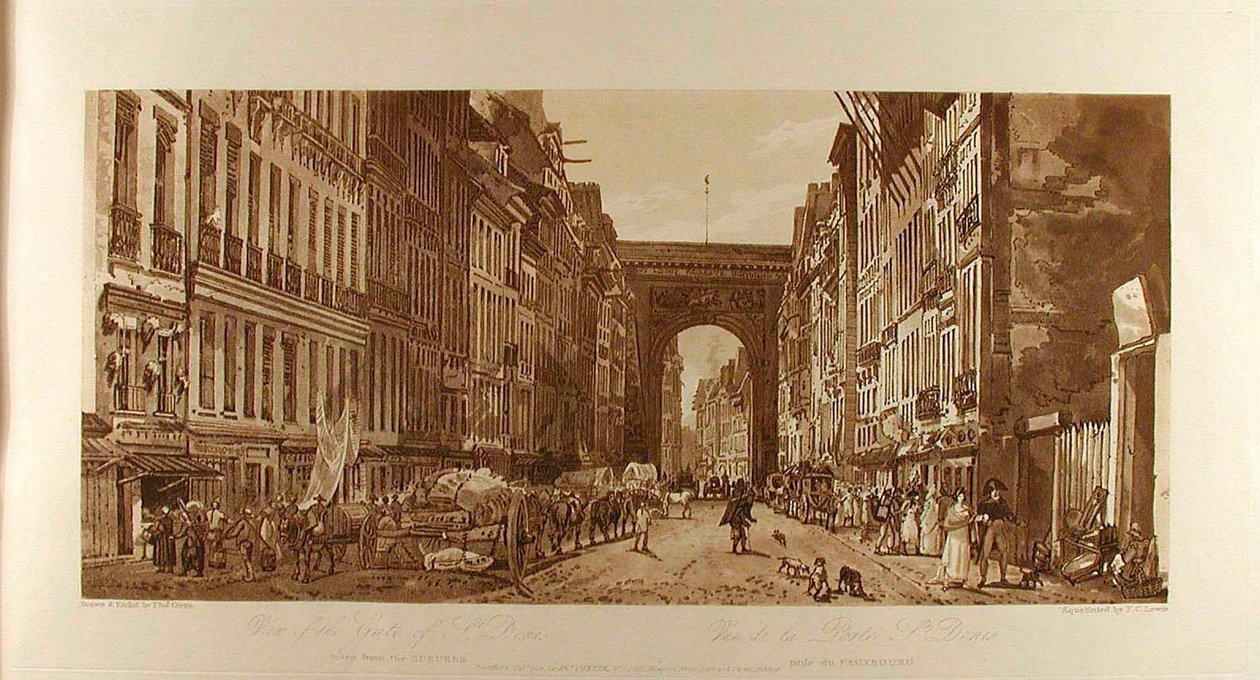 Veduta della porta di Saint-Denis dai sobborghi da Thomas Girtin