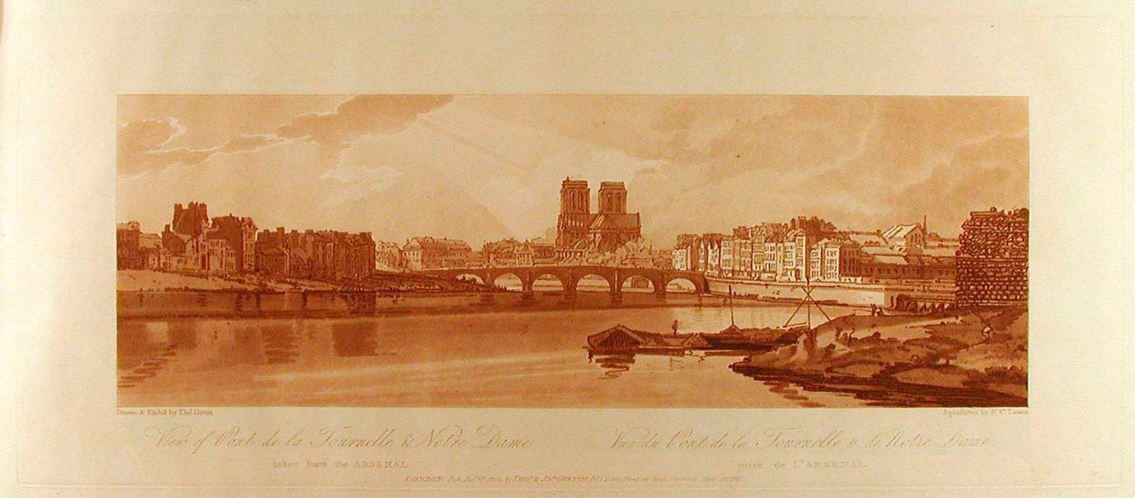 Ansicht der Pont de la Tournelle & Notre Dame vom Arsenal aus da Thomas Girtin