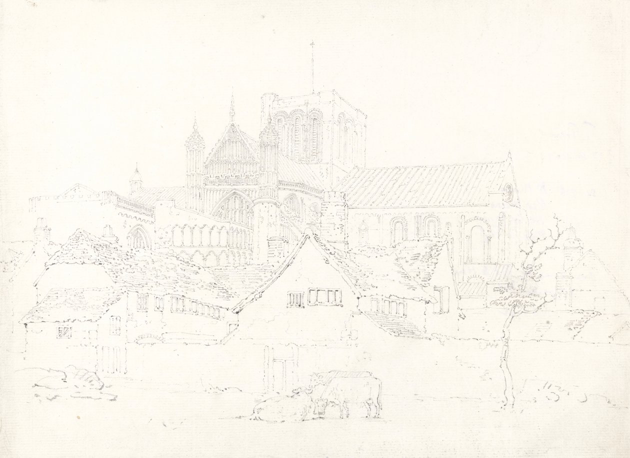 Cattedrale di Winchester, da nord-est, c.1795 da Thomas Girtin