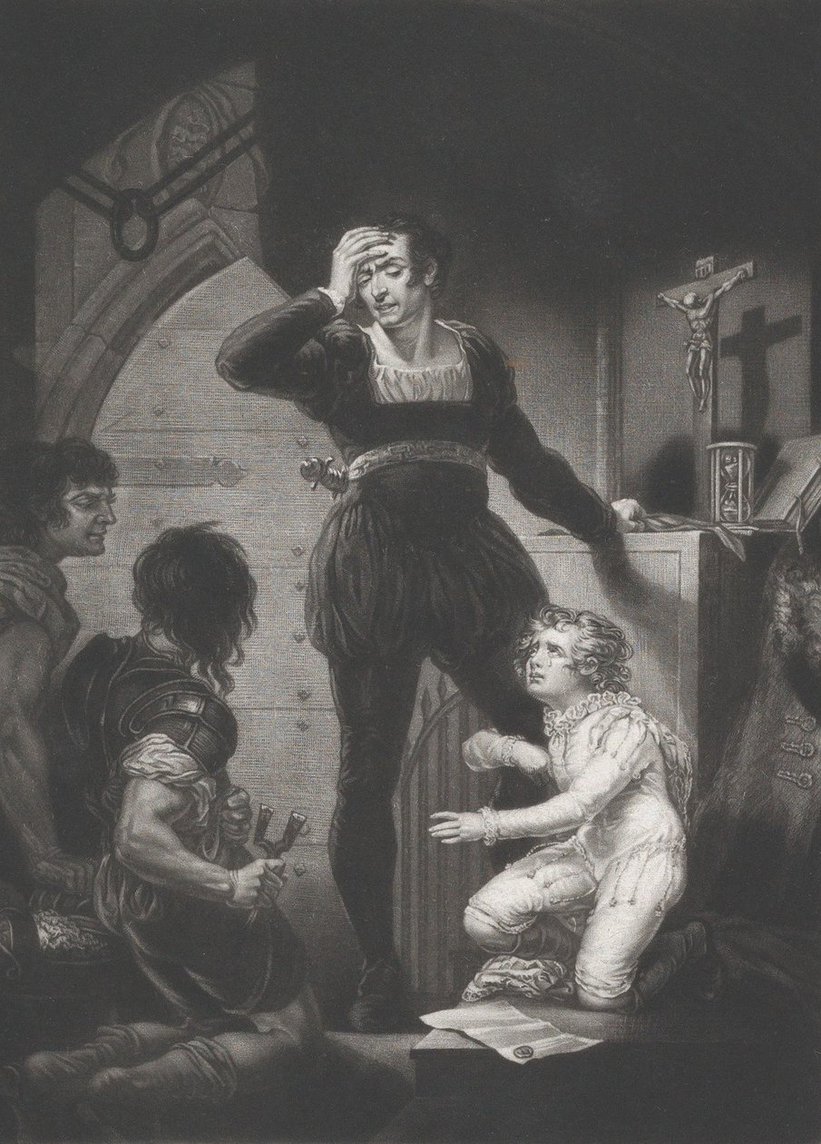 Principe Arturo e Hubert Shakespeare, Re Giovanni, Atto 4, Scena 1, 1823-24 da Thomas Goff Lupton