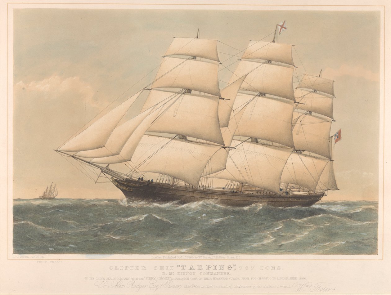 Clipper Ship Taeping, 767 tonnellate da Thomas Goldsworth Dutton