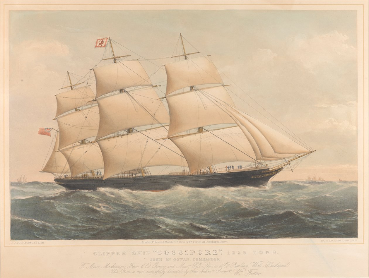 Clipper Cossipore 1226 tonnellate da Thomas Goldsworth Dutton